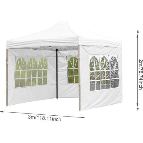 Tente de fête pliable imperméable, abri extérieur anti-pluie, chapiteau blanc pour jardin et camping (1/4)