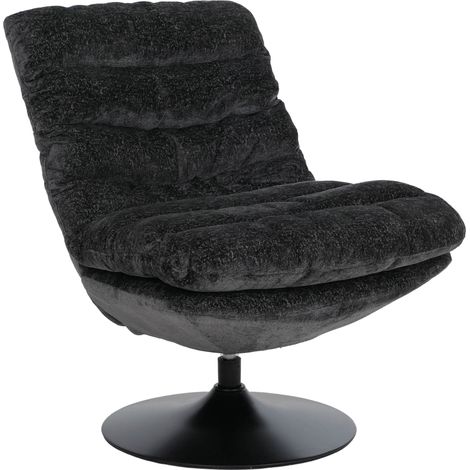 Fauteuil de salon HWC-Q29, fauteuil cocktail/rembourré/relax, fauteuil pivotant, tissu chenille (470