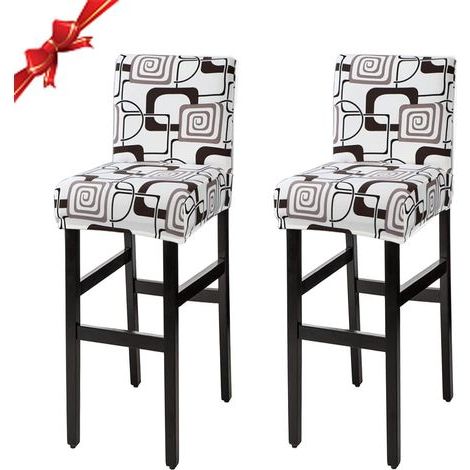 Funda para silla, funda universal lavable para silla de bar o comedor, fundas para taburetes de bar con respaldo, funda para silla (juego de 2) (1/5)