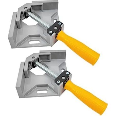 2 Pièces Serrage Angulaire,90 Degrés Serre Joint Angle Parfait,2 Poignée Ajustable, Étau de Serrage pour Menuiserie Charpentier, Outillage à Main