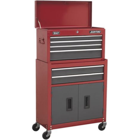 Sealey American PRO® Topchest & Rollcab Combination 6 Drawer - Red AP2200BB