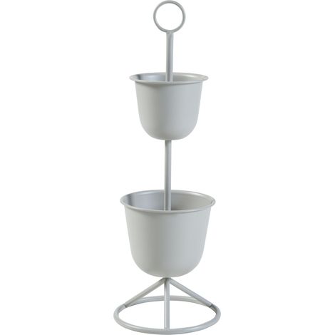 Portavasi da esterno 77 x 26 cm 2 vasi beige 030010325