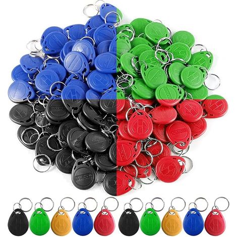 125KHz RFID Key Fob Access Control Card, ABS EM4100 RFID Key Fob Keychain, Read Only (1/5)
