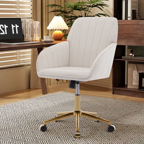 Sedia girevole da ufficio regolabile in altezza per casa e camera da letto, sedia girevole ergonomica con schienale, adatta per lunghi periodi di seduta.