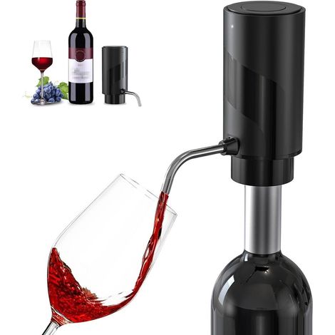Carafe à vin automatique avec aérateur électrique et fonction de chargement USB - Pour les amateurs de vin - Noir