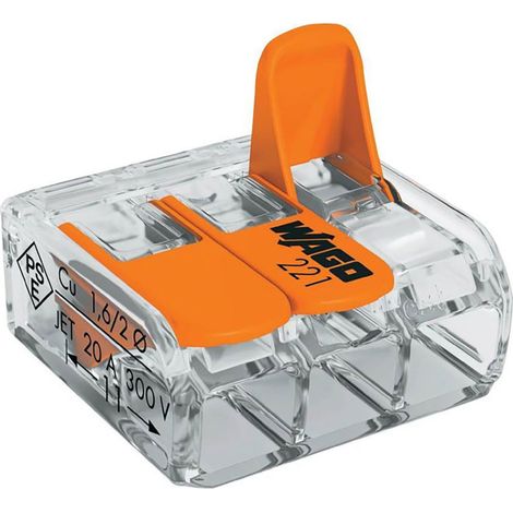 Accessori di connessione Wago 221-413 32A 450V trasparente arancione