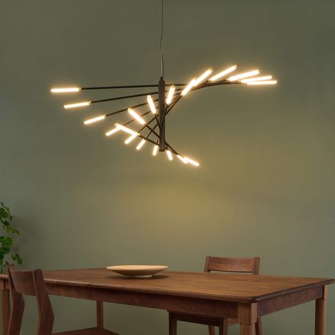 Großer moderner LED-Kronleuchter schwarz und gold 115 cm - Aspen