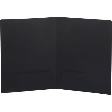 Beyamis Chemise à pochettes en forme de L, design biseauté, poche intégrée, rangement pratique pour documents, double prise, noire (1/5)