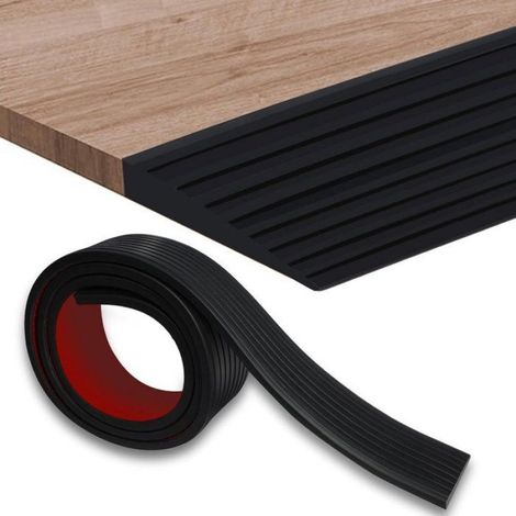 Rampe De Seuil - Caoutchouc Noir - 100 cm x 50 mm - Adhésif Anti-dérapant - Pour Fauteuils Roulants Et Poussettes - 1 Pièce (1/5)