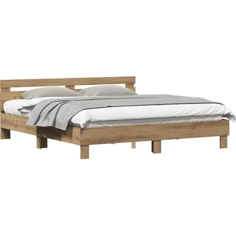Maison Exclusive - Rám postele Artisanový dub 203 x 185 x 70 cm Kompozitní dřevo (1/5)