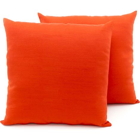Coppia Cuscini Arredo Imbottiti Tessuto Ottoman In Tinta Unita Colore Arancio 17, misura40x40coloreArancio 17 (1/4)