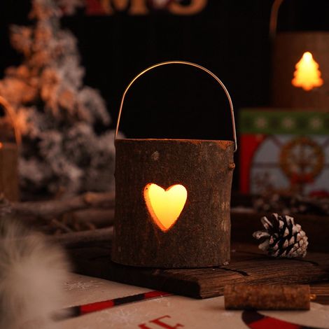 Chandelier En Bois - Porte-Bougie Pour Bougies Aromatiques - Décoration De Noël Et Soirée Romantique - Lot De 1 (1/5)