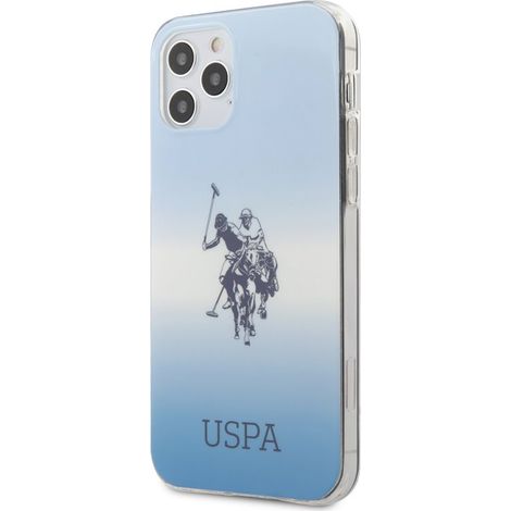 US Polo Assn Dh & Logo Gradient - iPhone 12 / iPhone 12 Pro Hülle (Blau)