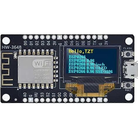 Carte de développement ESP8266 V3 avec écran OLED 0,96 pouce, module WiFi CH340 ESP-12F, composants pour Arduino/Micropython A (1/5)