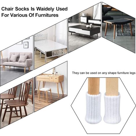 24 chaussettes de meubles en feutre pour pieds de chaise (1/5)