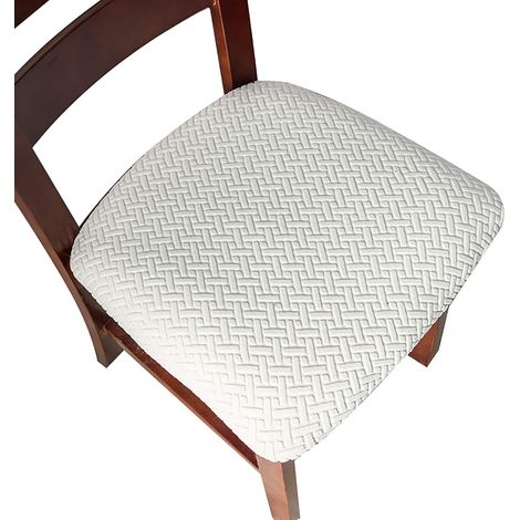 Housse de Chaise - Polyester 92 % Élasthanne 8 % - Motif Jacquard Losanges - Pour Coussin Assise 40 à 50 cm - Lot de 4 (1/5)