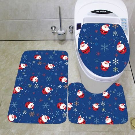 Tapis de toilette - - 50x80cm - Non Slip - Lavable à la machine - Bleu (1/3)