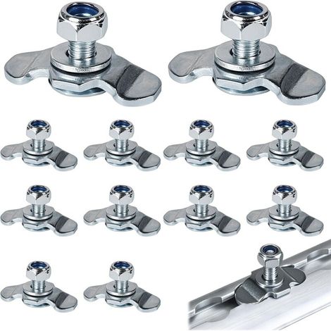12x End Lashing Rail M8x20, Single Lashing Rail 500 daN Replacement Fittings for Lashing Rail Galvanized Steel, Airline End Fitting for Load Lashing Fitting (1/5)