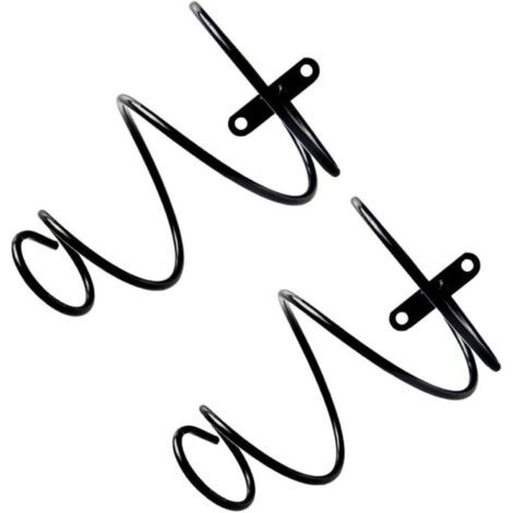 Juego de 4 portabotellas de vino de Metall en espiral für Wand, Schwarze Farbe (1/4)