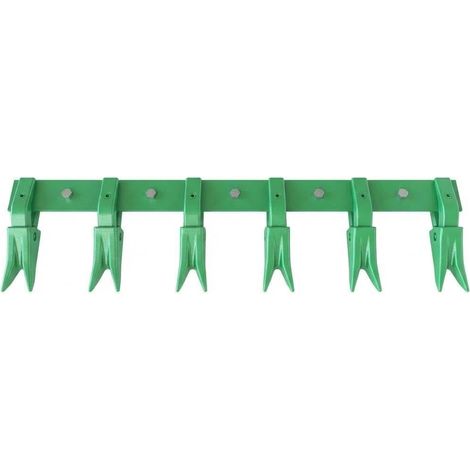 barre à dents godet chargeur 117 cm épaisseur 0 8 cm 6 dents sans perçage mini tracteur compact vert (1/5)