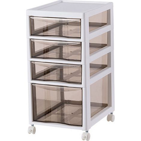 Boîte de rangement pour cosmétiques, présentoir à rouges à lèvres sur pied, boîte pour produits de soin de la peau, étagère à tiroir sous bureau, armoire de rangement de bureau à 4 niveaux (1/5)