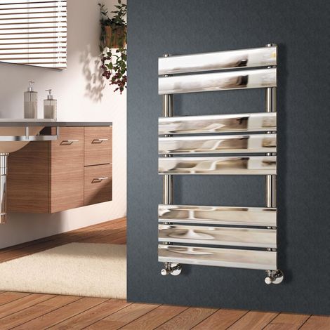 Flat Panel Heated Towel Rail Bathroom Rad Radiator Chrome 800x450mm