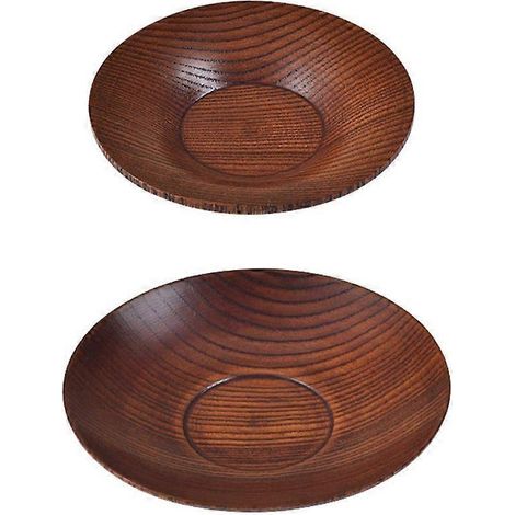 Plat de service rond en bois pour desserts et en-cas, idéal pour la cuisine. (1/5)