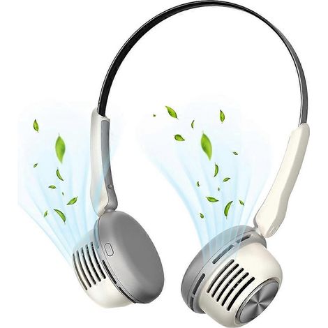 Nackenventilator, blattloser Ventilator, 5 Geschwindigkeitsstufen, starker Luftstrom, weiß