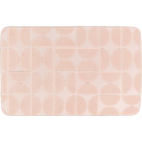 Tapis memoire de forme microfibre roy 50x80 cm - rose poudre - Tendance (1/2)
