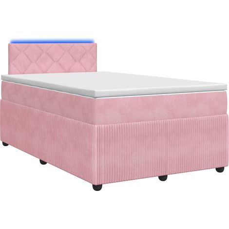 Maison Exclusive - Lit boxspring avec matelas Rose 120 x 200 cm Velours (1/5)