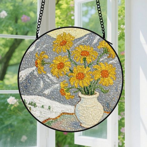 9cm Suspension décorative vitrale pour fenêtre, décoration colorée, cadeau pour elle, amoureux, meilleurs amis et collègues (1/5)