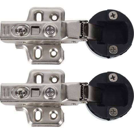 Ensemble de 2 charnières en acier inoxydable 201 pour porte vitrée d'armoire, amortisseur de porte vitrée 35, charnière à recouvrement partiel de 9 mm (1/5)