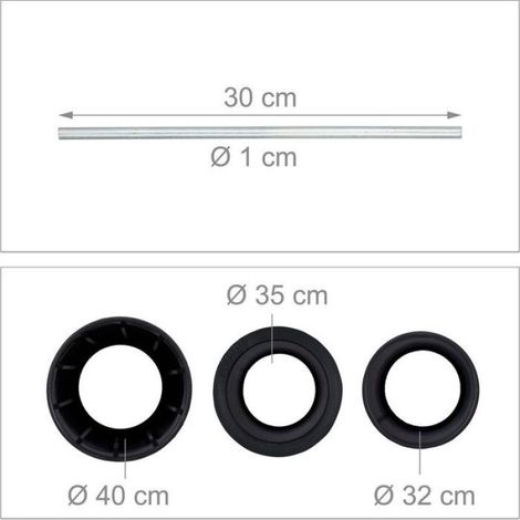 Pied de parasol à visser – Douille de sol avec adaptateurs 32-50 mm – Pour sols sableux et herbeux – Tige rotative pour vissag (1/5)