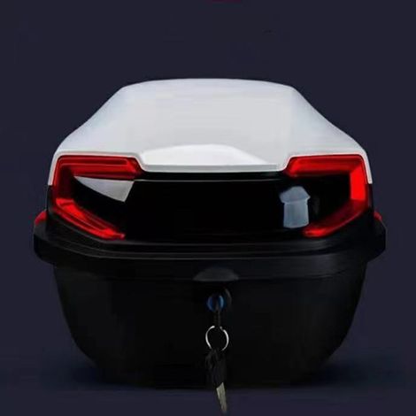 Coffre arrière pour véhicules électriques, grande capacité, surface lisse, coloris bicolore, blanc. (1/5)