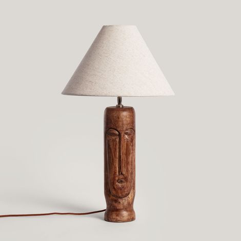 Lampada da Tavolo Legno Totem ILUZZIA Bianco