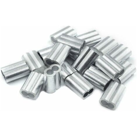 [Manchons à sertir] 20x Aluminium Double Embouts 4.0mm Ferrules clips presse connecteurs câbles métalliques Haute qualité 6063 Résistants corrosion (1/4)