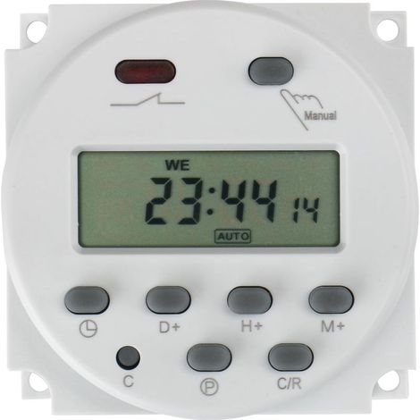 CN101A Entrée DC/AC 12V, Sortie 200-250V AC, 16A LCD Numérique Alimentation Programmable Minuterie Relais Temps Commutateur Prise en charge 17 fois Programme quotidien hebdomadaire (1/5)