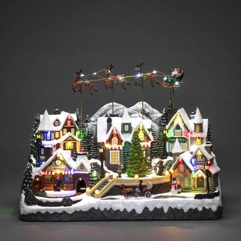 [NEUWERTIG] B-Ware Konstsmide Led Szenerie Dorf Weihnachtsdorf Dekoration Multicolor Polyresin Usb