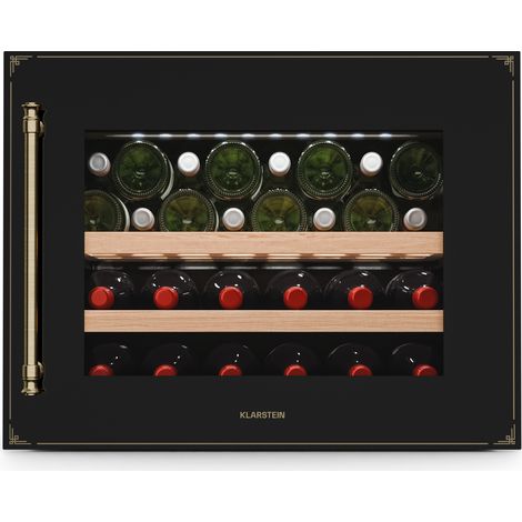 Klarstein Vinsider Victoria 28 - Frigorifero per vini  28 bottiglie  Touch  Protezione UV  LED  Silenzioso  2 ripiani