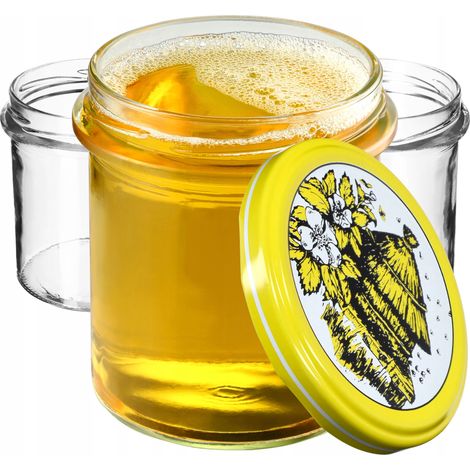 KADAX Marmeladengläser 350ml, fi82 mm, Einmachgläser mit Schraubdeckel, Honiggläser, Einweckgläser, (1/5)
