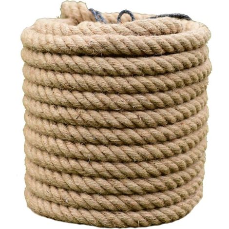 Corde de barrière 20mm pour Main Courante d'escalier/Garde-Corps de Balcon, Ficelle pour remorqueur de la Guerre, balançoires, Navire et Levage, Bataille et Escalade de Gymnase, 20mm10m, Beige (1/5)