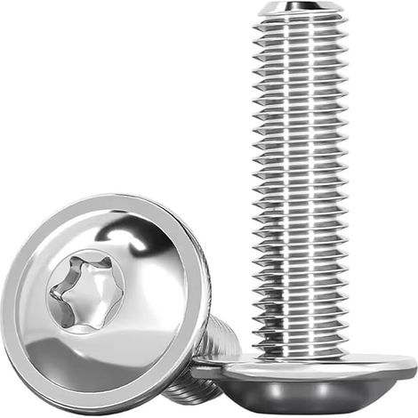 Vis M5 tête bombée, vis Torx M5 x 25 mm tête bombée avec bride ISO 7380-2 Boulon mécanique en acier inoxydable A2 V2A entièrement filetage complet, 20 pièces (1/5)