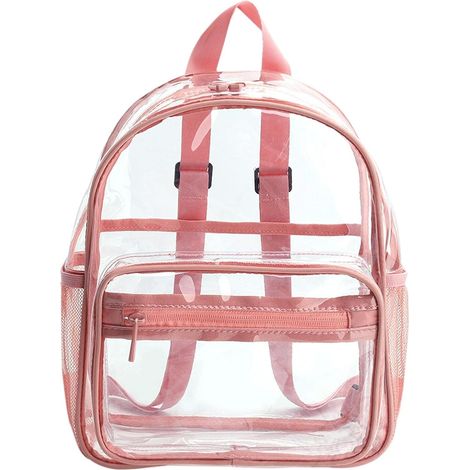 Sac à dos transparent en plastique (rose)