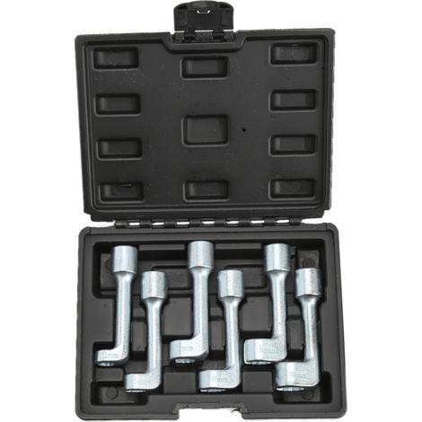 Jeu de clés à douille de ligne d'injecteur de Type L, tuyau d'injection de carburant en acier au Chrome Vanadium pour la réparation automobile 6 pièces (1/5)
