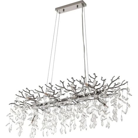 [GEBRAUCHT] B-Ware Lucande Hängeleuchte Pendelleuchte Bellora Kristallleuchte Edelstahl 101 Cm G9