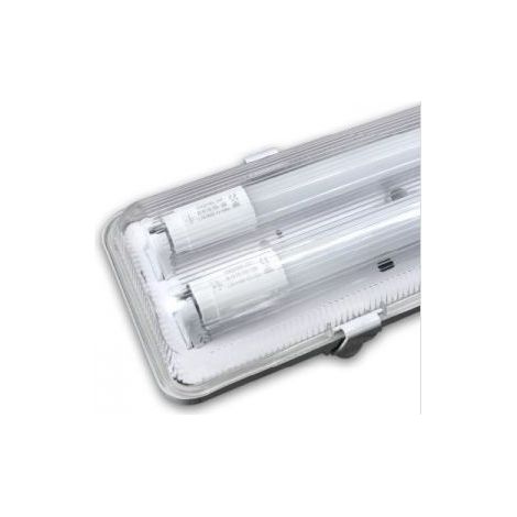 PLAFONIERA STAGNA LED DOPPIA IMPERMEABILE DA ESTERNO SENZA TUBI LED T8 DA 60cm IP65