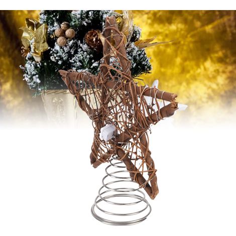 Étoile de Noël lumineuse en bois creux de 29 cm (11,5 pouces) pour décorer le sapin et les fêtes de fin d'année. (1/5)