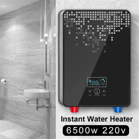 Chauffe-eau électrique instantané 6500 W — Adapté aux douches, aux robinets de salle de bain et de cuisine — Doté d'un affichage numérique (1/5)