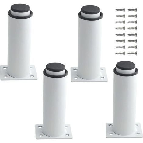 Set of 4 Adjustable Heavy-Duty Metal Furniture Legs for Table, Bed, Sofa (120mm-180mm, White) (1/4)