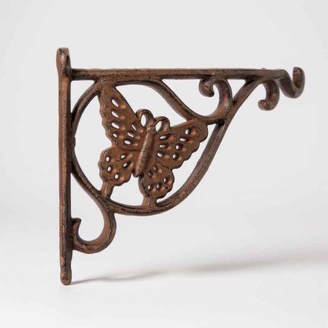 Potence papillon fonte marron patiné 25x4x17cm (1/5)